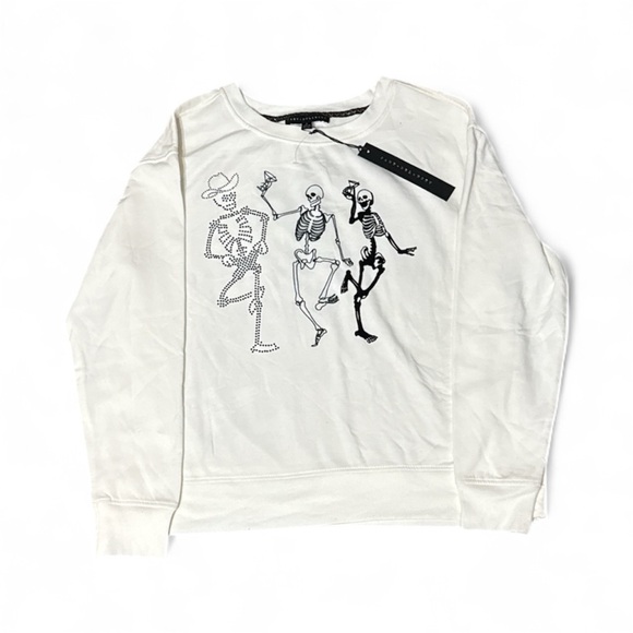 Jane and Delancey Tops - Cream Colored Skeleton Print Sweater NWT Size Medium By Jane + Delancey